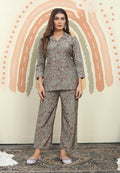 Monjolika Fashion Grey Color Printed Rayon Designer Co Ord Set | Grocsy