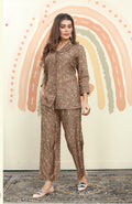 Monjolika Fashion Dark Beige Color Printed Rayon Designer Co Ord Set | Grocsy