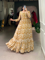 Lorenvalley Mustad Georgette Printed Gown | Grocsy