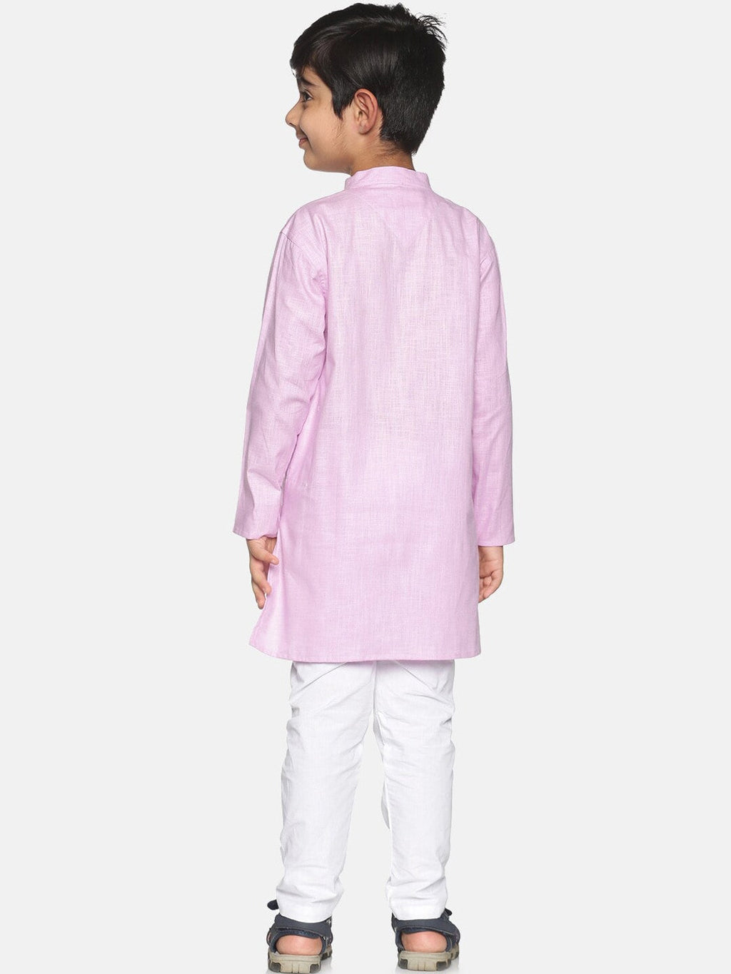 Sethukrishna Boys Purple Pure Cotton Kurta with Pyjamas | Grocsy