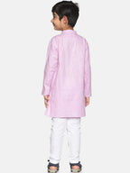 Sethukrishna Boys Purple Pure Cotton Kurta with Pyjamas | Grocsy