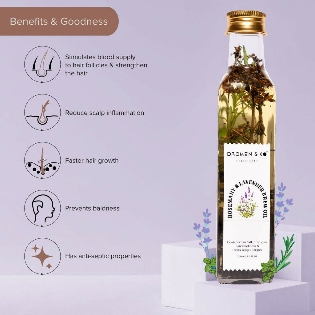 Dromen & Co Rosemary & Lavender Brew Hair Oil | Grocsy