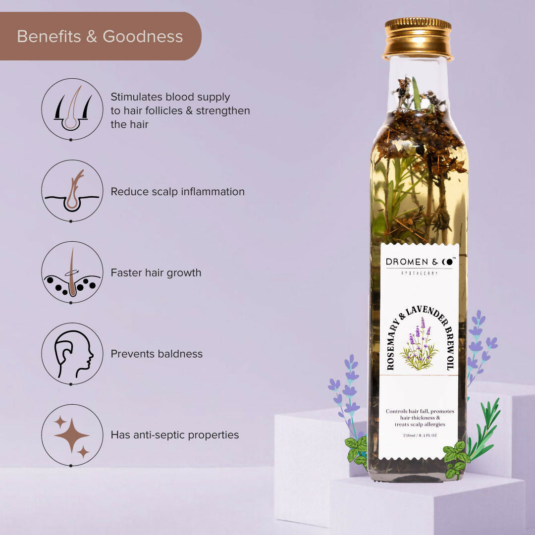 Dromen & Co Rosemary & Lavender Brew Hair Oil | Grocsy
