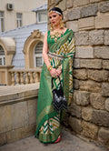 Monjolika Fashion Green Color Weaving Border Silk Saree With Blouse | Grocsy