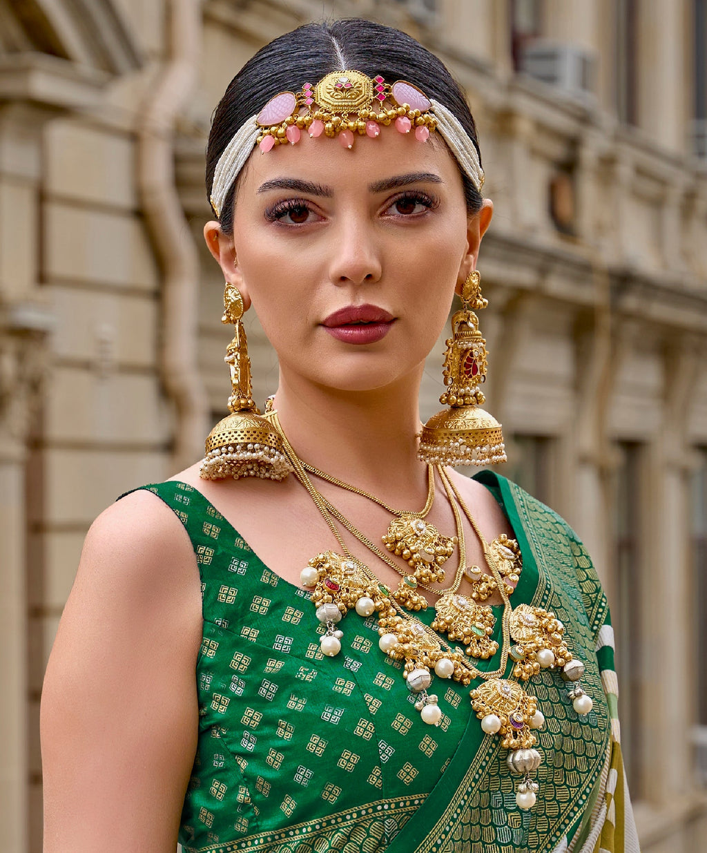 Monjolika Fashion Green Color Weaving Border Silk Saree With Blouse | Grocsy