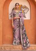 Monjolika Fashion Mauve Color Digitally Printed Weaving Silk Saree With Blouse | Grocsy