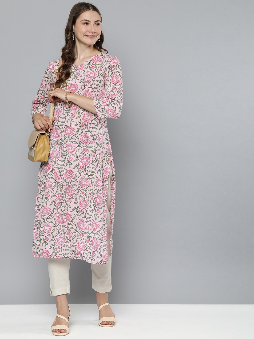 HERE&NOW Floral Printed Floral Kurta | Grocsy
