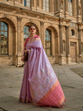 Monjolika Fashion Light Lavender Soft Silk Ceremonial Designer Saree | Grocsy