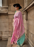 Monjolika Fashion Light Pink Soft Silk Ceremonial Designer Saree | Grocsy