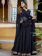 Tulsi Art Captivating Black Laheriya Print Georgette Wedding Lehenga Choli | Grocsy