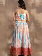 Tulsi Art Fascinating White & Pink Zari Work Chinon Event Wear Lehenga Choli | Grocsy