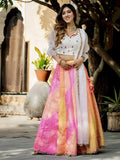 Tulsi Art Pretty Multicolor Leheriya Printed Art Silk Sangeet Wear Lehenga Choli | Grocsy