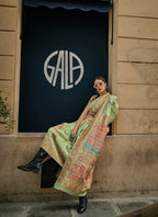 Monjolika Fashion Light Green Color Woven Festival Wear Saree | Grocsy