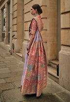 Monjolika Fashion Light Lavender Color Woven Festival Wear Saree | Grocsy