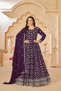 Monjolika Fashion Embroidered Party Wear Purple Salwar Suit | Grocsy
