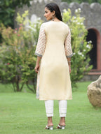 Juniper Women Off-White Crepe Casual Wear Digital Printed Straight Kurta | Grocsy