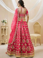 Tulsi Art Outstanding Pink Zari Work Art Silk Reception Wear Lehenga Choli | Grocsy