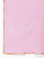 HERE&NOW Women Pink Ethnic Motifs Printed Gotta Patti Kurta with Sharara With Dupatta | Grocsy