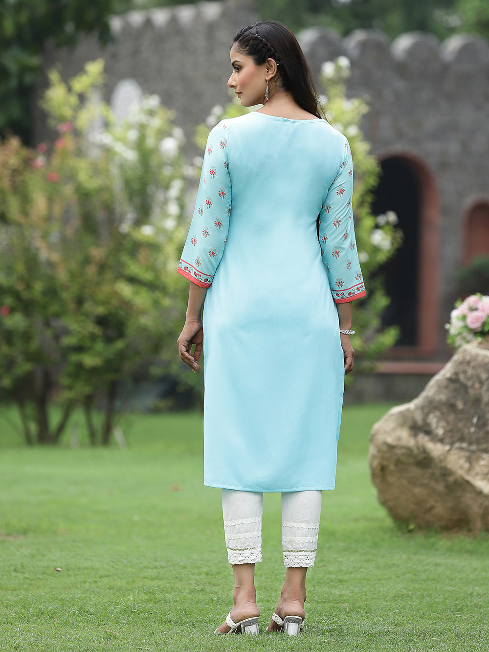 Juniper Women Green Crepe Casual Wear Digital Printed Straight Kurta | Grocsy