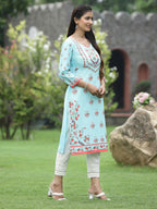 Juniper Women Green Crepe Casual Wear Digital Printed Straight Kurta | Grocsy
