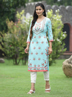 Juniper Women Green Crepe Casual Wear Digital Printed Straight Kurta | Grocsy