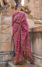 Monjolika Fashion Magenta Emblished Organza Contemporary Saree | Grocsy