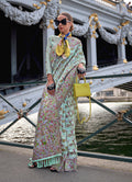 Monjolika Fashion Pastel Blue Emblished Organza Contemporary Saree | Grocsy