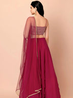 Tulsi Art Gorgeous Pink Georgette Reception Wear Lehenga Choli With Dupatta | Grocsy