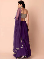 Tulsi Art Charming Purple Georgette Party Wear Lehenga With Sequins Choli | Grocsy