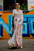 Monjolika Fashion Handloom Weaving Ethnic Saree In Grey | Grocsy