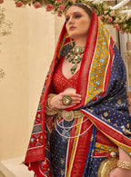Monjolika Fashion Navy Blue Colour Sigma Silk Patola Printed Saree With Blouse | Grocsy
