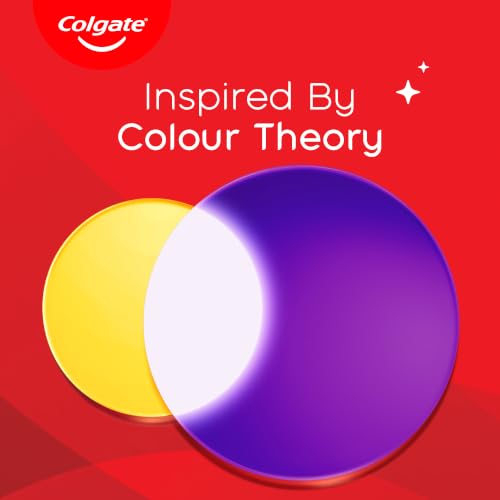 Colgate Visible White Purple Toothpaste, Teeth Whitening Toothpaste Whitens Yellow Teeth, Enamel-Safe Daily Use (2 Pack 100g+20g/3.5oz+0.7oz) | Grocsy