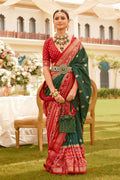 Monjolika Fashion Dark Green Colour Sigma Silk Patola Printed Saree With Blouse | Grocsy