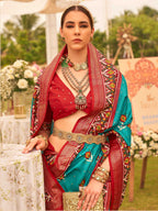 Monjolika Fashion Blue Colour Sigma Silk Patola Printed Saree With Blouse | Grocsy
