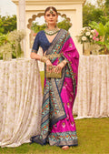 Monjolika Fashion Magenta Colour Sigma Silk Patola Printed Saree With Blouse | Grocsy