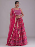 Tulsi Art Glamorous Pink Digital Printed Georgette Wedding Wear Lehenga Choli | Grocsy