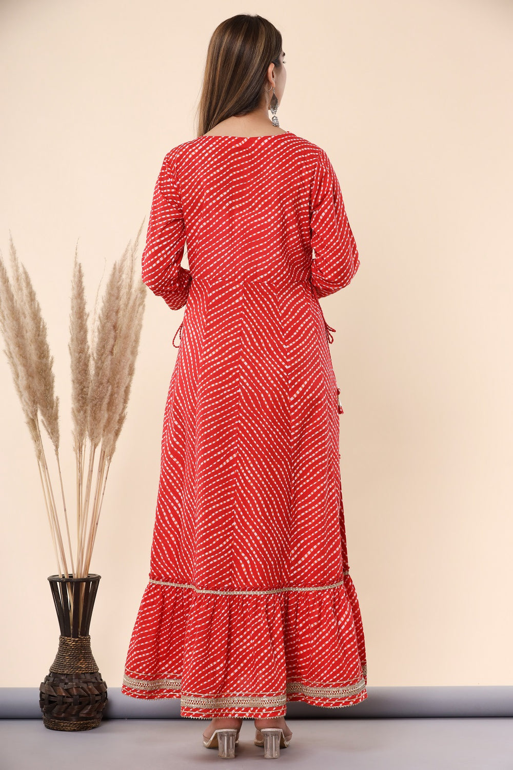 Juniper Women's Maroon Printed Embroidered Mirror Work Sequin Cotton Flared Dress | Grocsy