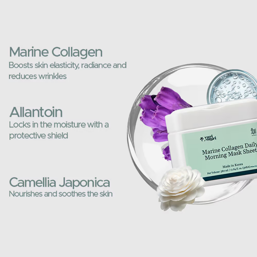 Yuri Woori Marine Collagen Daily Morning Sheet Mask | Grocsy