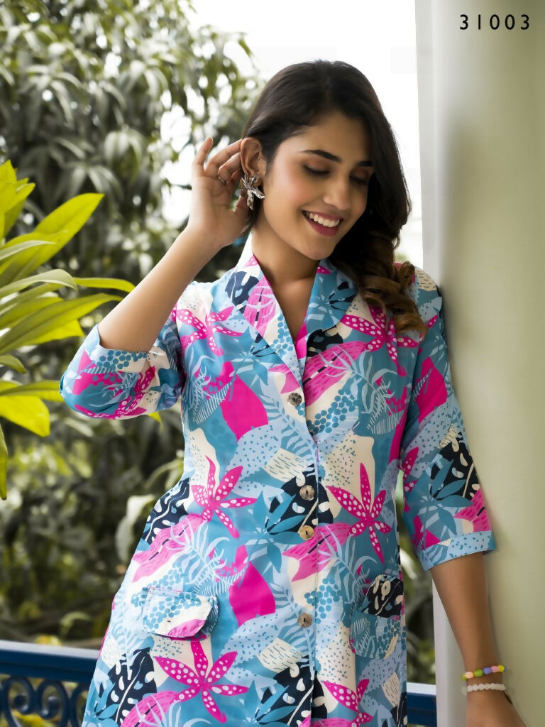 Casual Fashionable Multi Muslin Cotton co-ord set - Manya | Grocsy