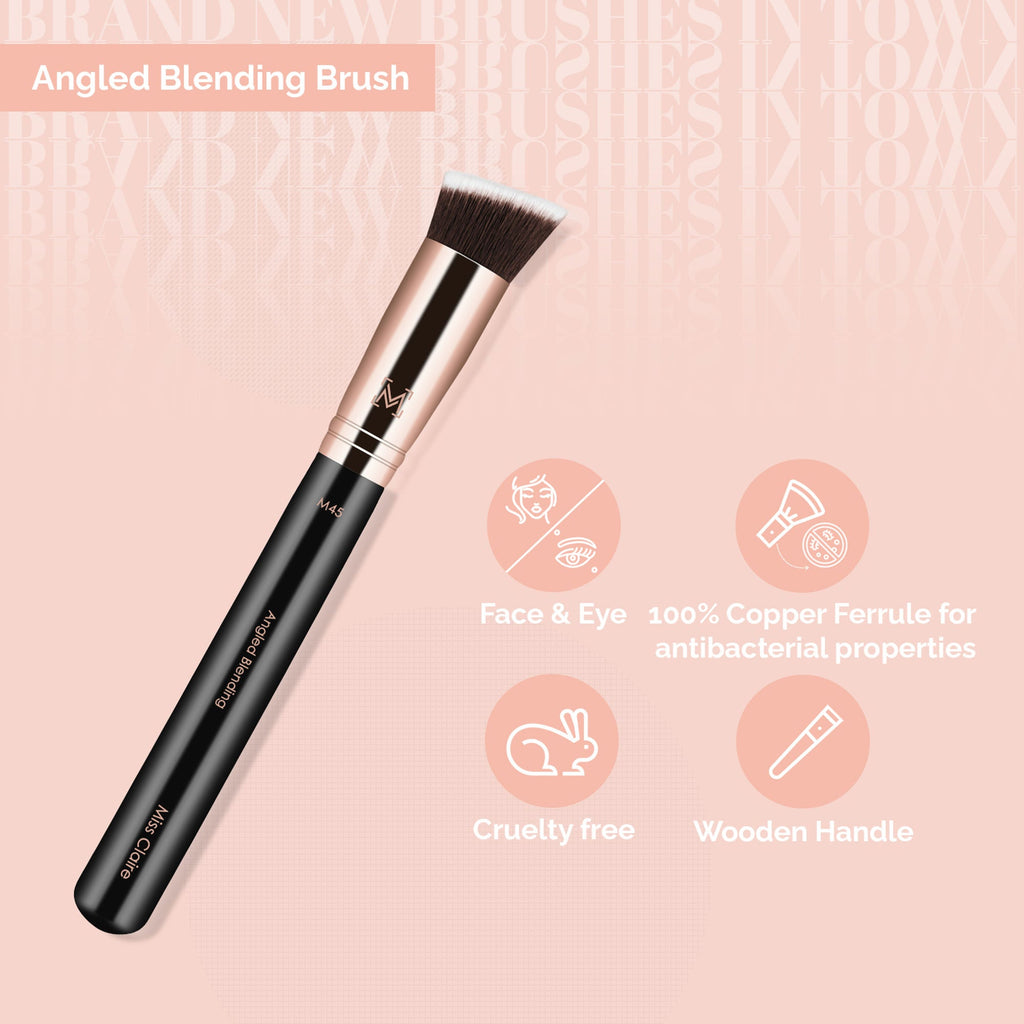 Miss Claire M45 - Angled Blending Brush - Rose Gold | Grocsy