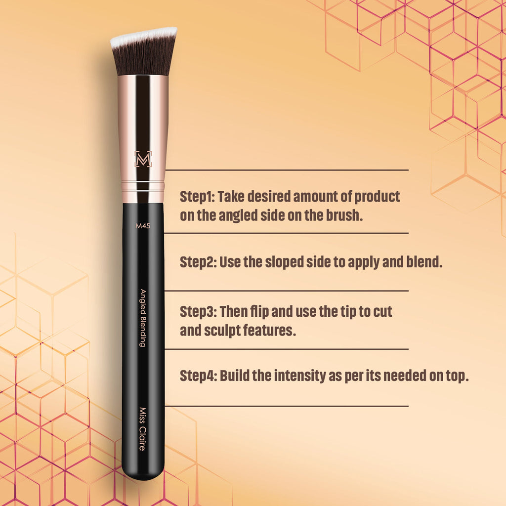 Miss Claire M45 - Angled Blending Brush - Rose Gold | Grocsy