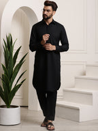 Sojanya Cotton Linen Kurta With Pyjamas | Grocsy