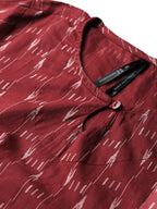 HERE&NOW Women Maroon & Off-White Printed Straight Kurta | Grocsy