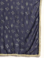 All About You Square Neck Dobby Weave A-Line Kurta With Dupatta | Grocsy