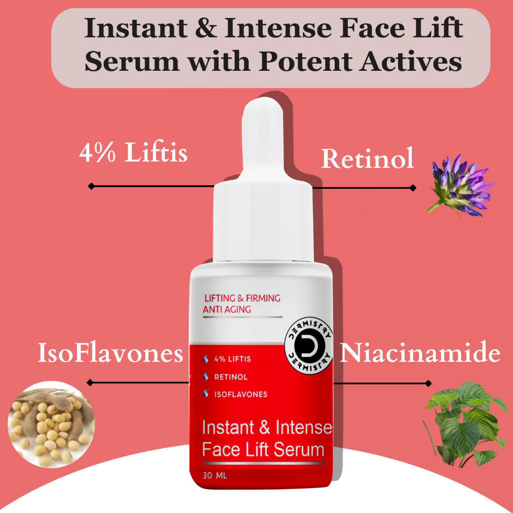 Dermistry Instant Intense Anti Aging Lifting Firming Face Serum Retinol Hyaluronic Acid for Wrinkles | Grocsy