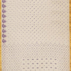 Exclusive Collection 100% Pure Cotton Off White Violet Saree With Printed Work | Grocsy