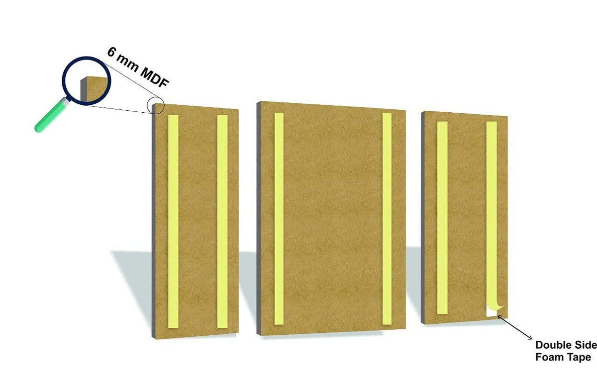Tehzeeb Creations Set Of 3 Digital Wall Painting | Grocsy