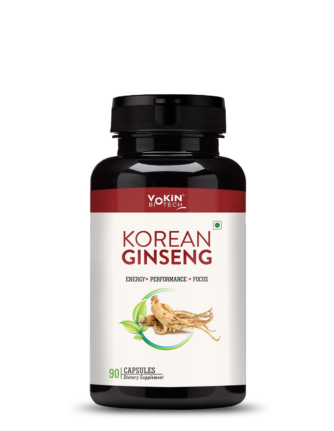 Vokin Biotech Korean Ginseng 90 Veg Capsules,Supports Energy, Vitality & Strength, For Men & Women | Grocsy