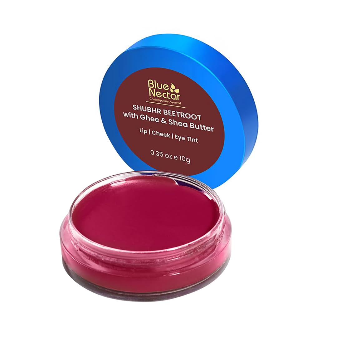 Blue Nectar Shubhr Beetroot Lip, Cheek & Eye Tint with Ghee & Almond Oil | Grocsy
