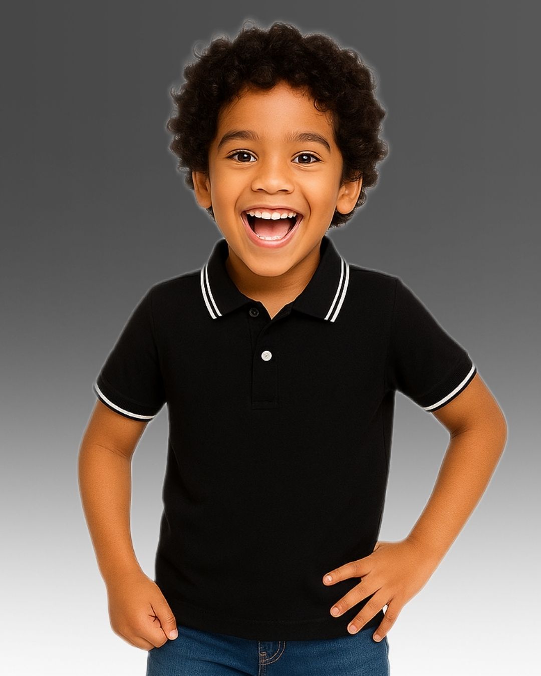 Chilins Kids Solid Polo Tshirt, Color - Black | Grocsy